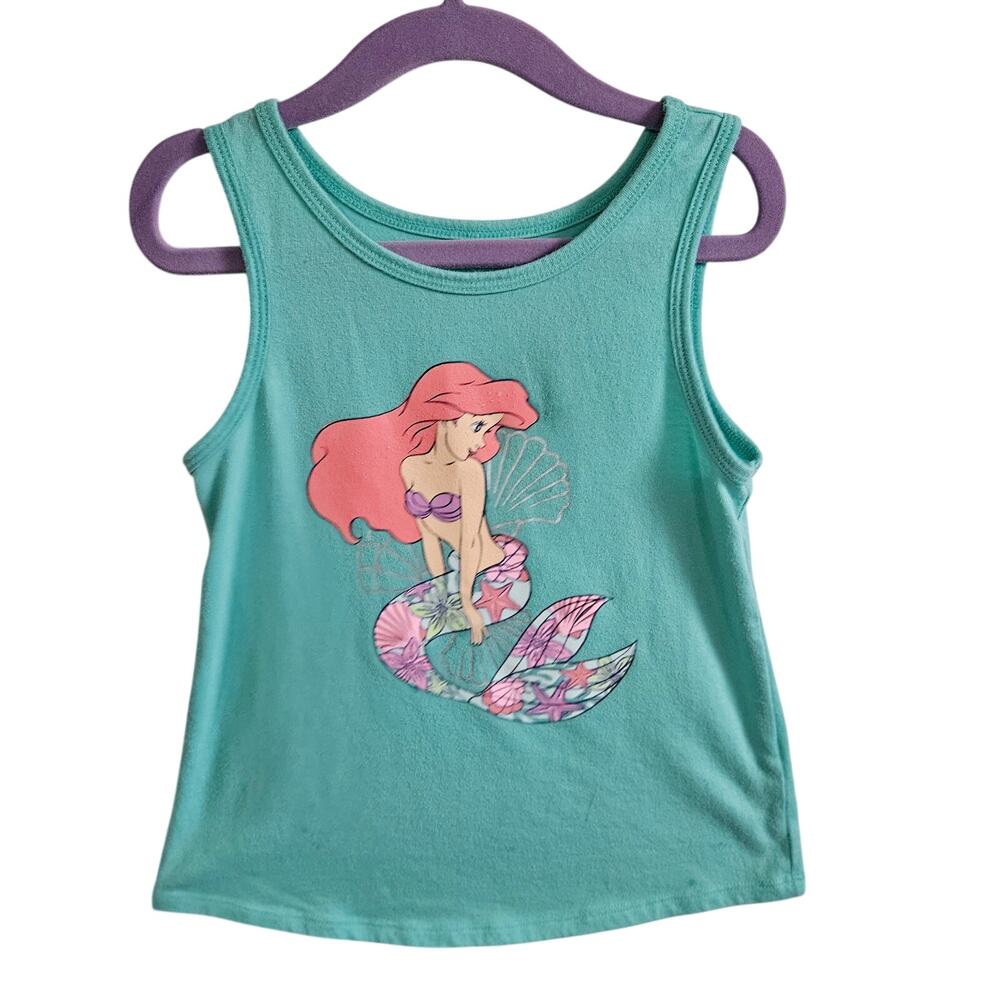Disney Jumping Bean Ariel Little Mermaid Tank Top Seafoam Green Girls Size 5